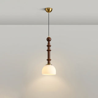 AmberGlow Suspension en Bois Vintage