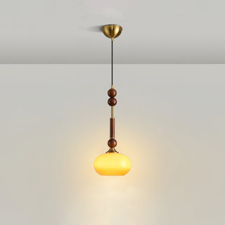 AmberGlow Suspension en Bois Vintage