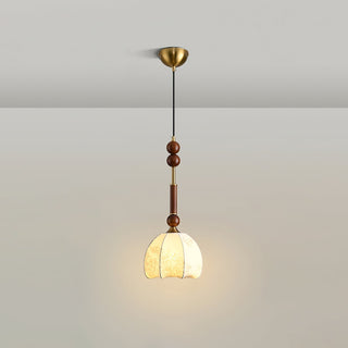 AmberGlow Suspension en Bois Vintage