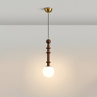 AmberGlow Suspension en Bois Vintage
