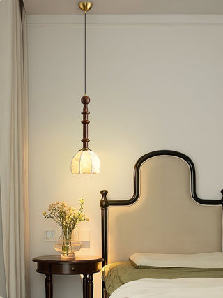 AmberGlow Suspension en Bois Vintage
