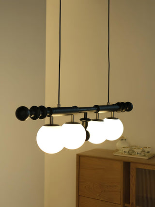 Lustra Lustre Colonne Romaine Bois Verre