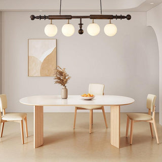 Lustra Lustre Colonne Romaine Bois Verre