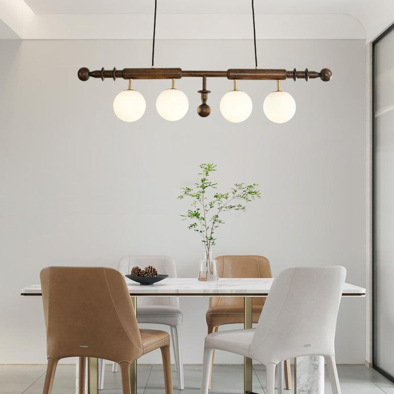 Arlia Lustre Colonne Romaine Bois Verre