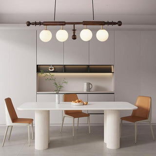 Lustra Lustre Colonne Romaine Bois Verre
