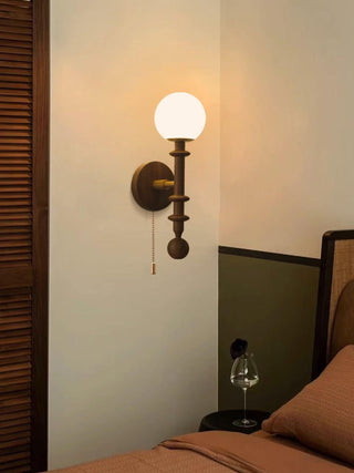 Elmiror Applique Murale en Verre et Bois Moderne