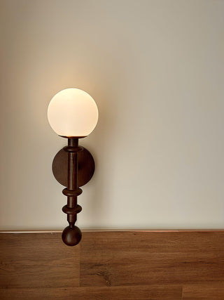 Elmiror Applique Murale en Verre et Bois Moderne