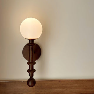 Elmiror Applique Murale en Verre et Bois Moderne