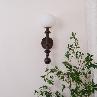 Elmiror Applique Murale en Verre et Bois Moderne