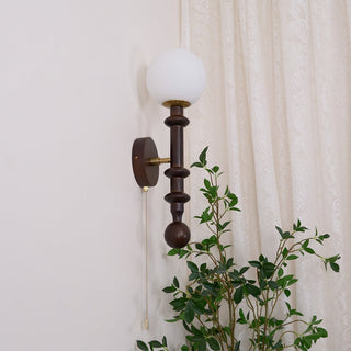 Elmiror Applique Murale en Verre et Bois Moderne