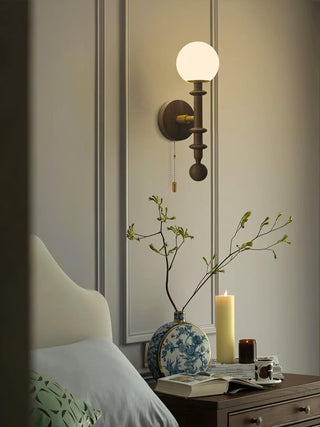 Elmiror Applique Murale en Verre et Bois Moderne