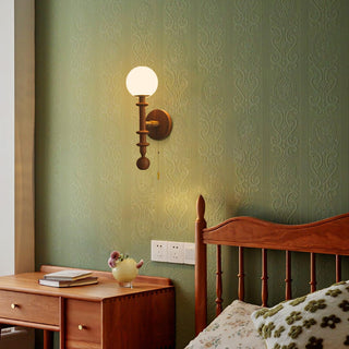 Elmiror Applique Murale en Verre et Bois Moderne