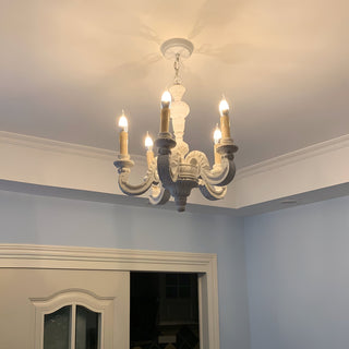 Olrinila Lustre en Bois Sculpté à la Main Pilier Romain-Luire