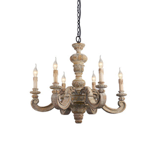 Olrinila Lustre en Bois Sculpté à la Main Pilier Romain-Luire
