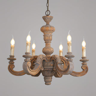 Olrinila Lustre en Bois Sculpté à la Main Pilier Romain-Luire