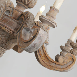 Olrinila Lustre en Bois Sculpté à la Main Pilier Romain-Luire