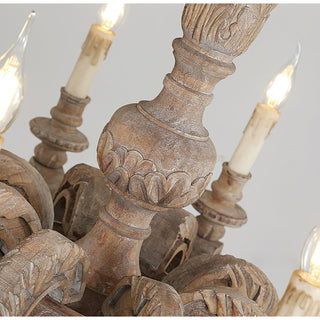Olrinila Lustre en Bois Sculpté à la Main Pilier Romain-Luire