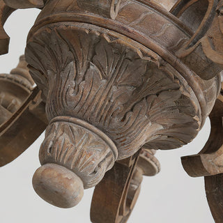 Olrinila Lustre en Bois Sculpté à la Main Pilier Romain-Luire