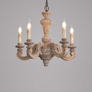 Olrinila Lustre en Bois Sculpté à la Main Pilier Romain-Luire