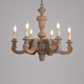 Olrinila Lustre en Bois Sculpté à la Main Pilier Romain-Luire