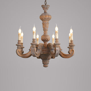 Olrinila Lustre en Bois Sculpté à la Main Pilier Romain-Luire