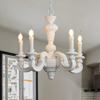 Olrinila Lustre en Bois Sculpté à la Main Pilier Romain-Luire
