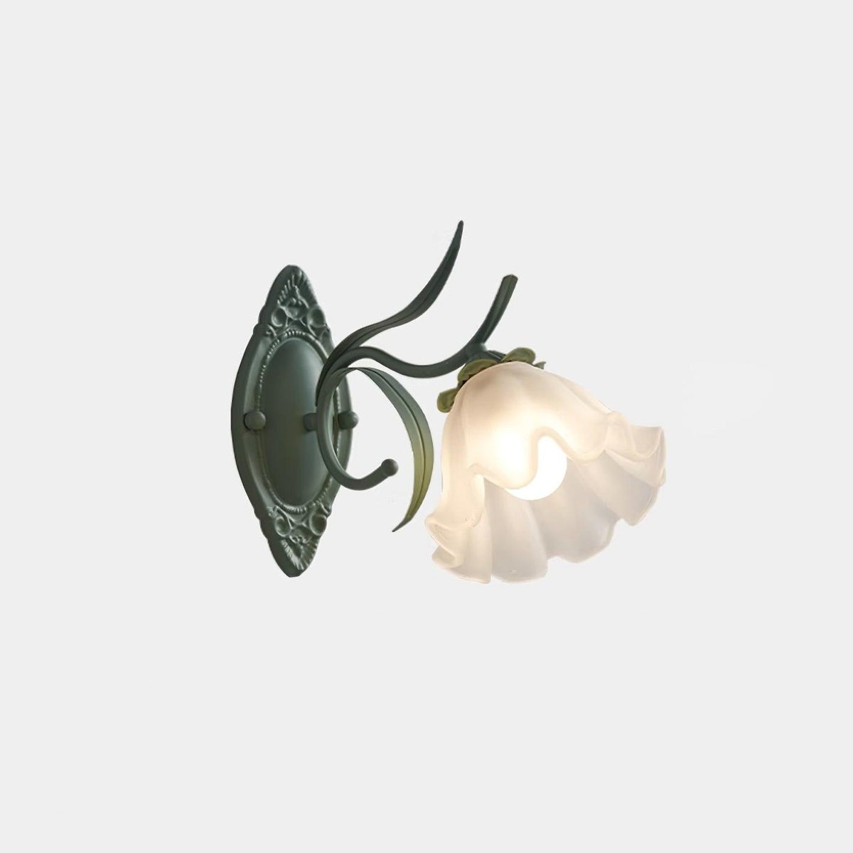 Wall Lamp Vintage Floral Glass Shade for Bedroom and Living Room-Neutral Decor