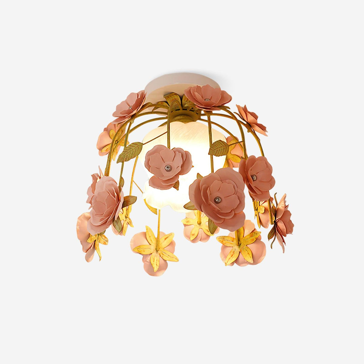 Ceiling Light Metal Canopy Floral Blossom Romantic Ambience-Neutral Decor