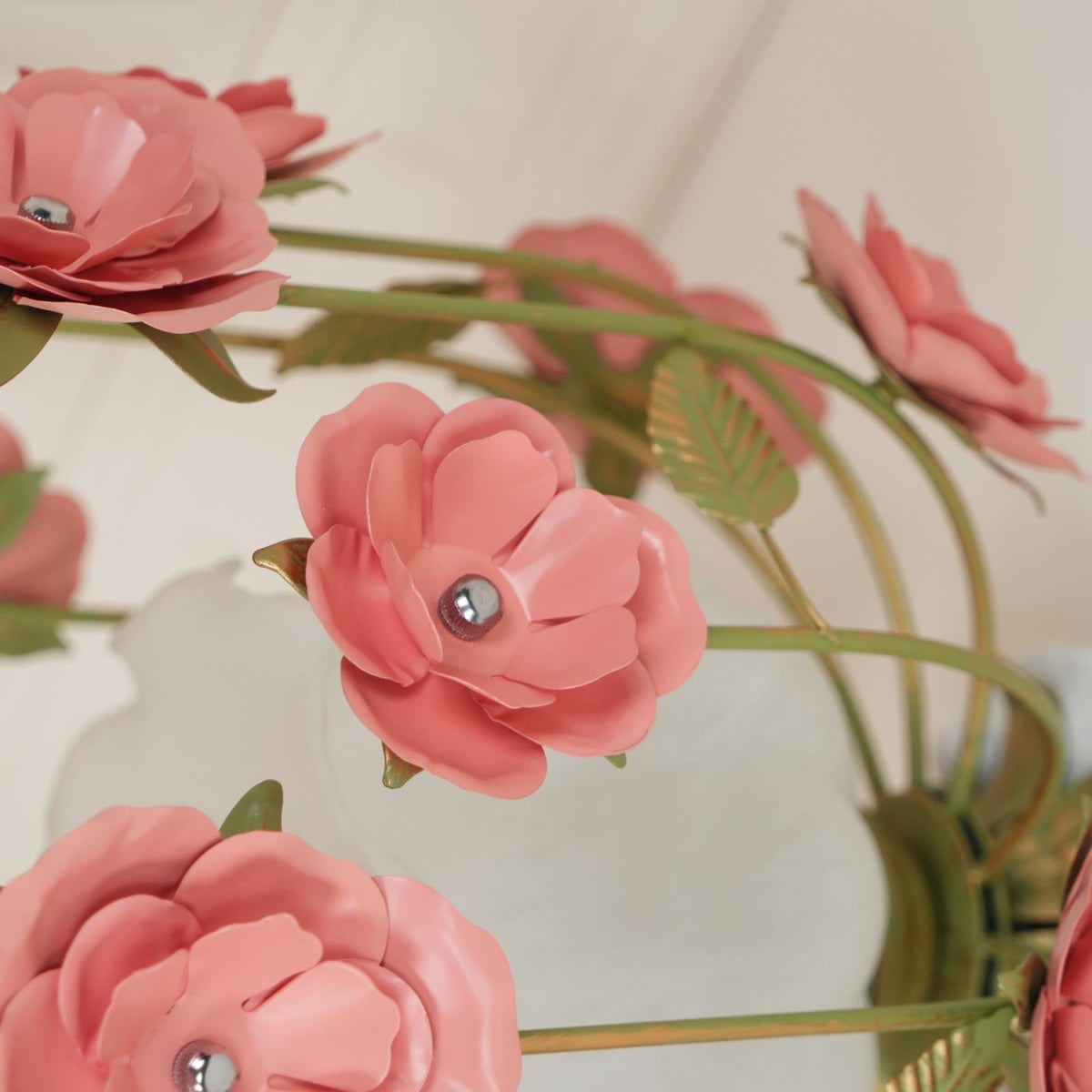 Ceiling Light Metal Canopy Floral Blossom Romantic Ambience-Neutral Decor