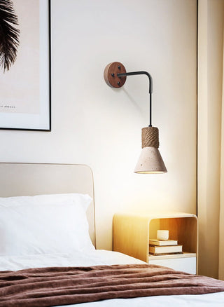 Rope Stone Cone Sconce-Neutral Decor