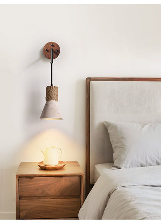 Rope Stone Cone Sconce-Neutral Decor