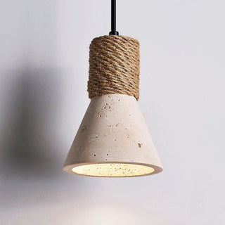 Rope Stone Cone Sconce-Neutral Decor