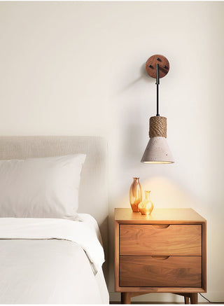 Rope Stone Cone Sconce-Neutral Decor