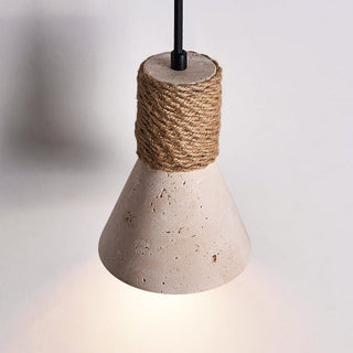 Rope Stone Cone Sconce-Neutral Decor