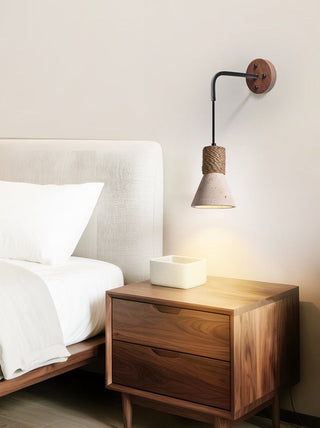 Rope Stone Cone Sconce-Neutral Decor