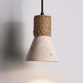 Rope Stone Cone Sconce-Neutral Decor