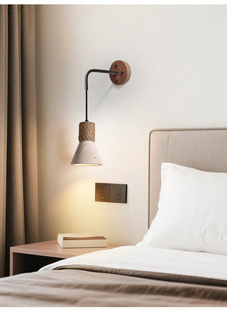 Rope Stone Cone Sconce-Neutral Decor