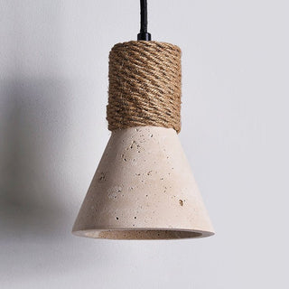 Rope Stone Cone Sconce-Neutral Decor
