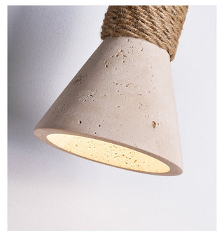 Rope Stone Cone Sconce-Neutral Decor