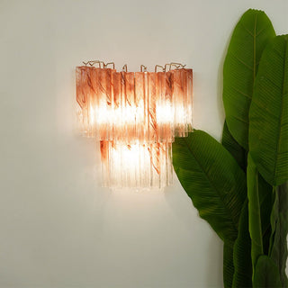 Aurora Luminaire Mural Rose Verre Lames Romantique Aquarelle