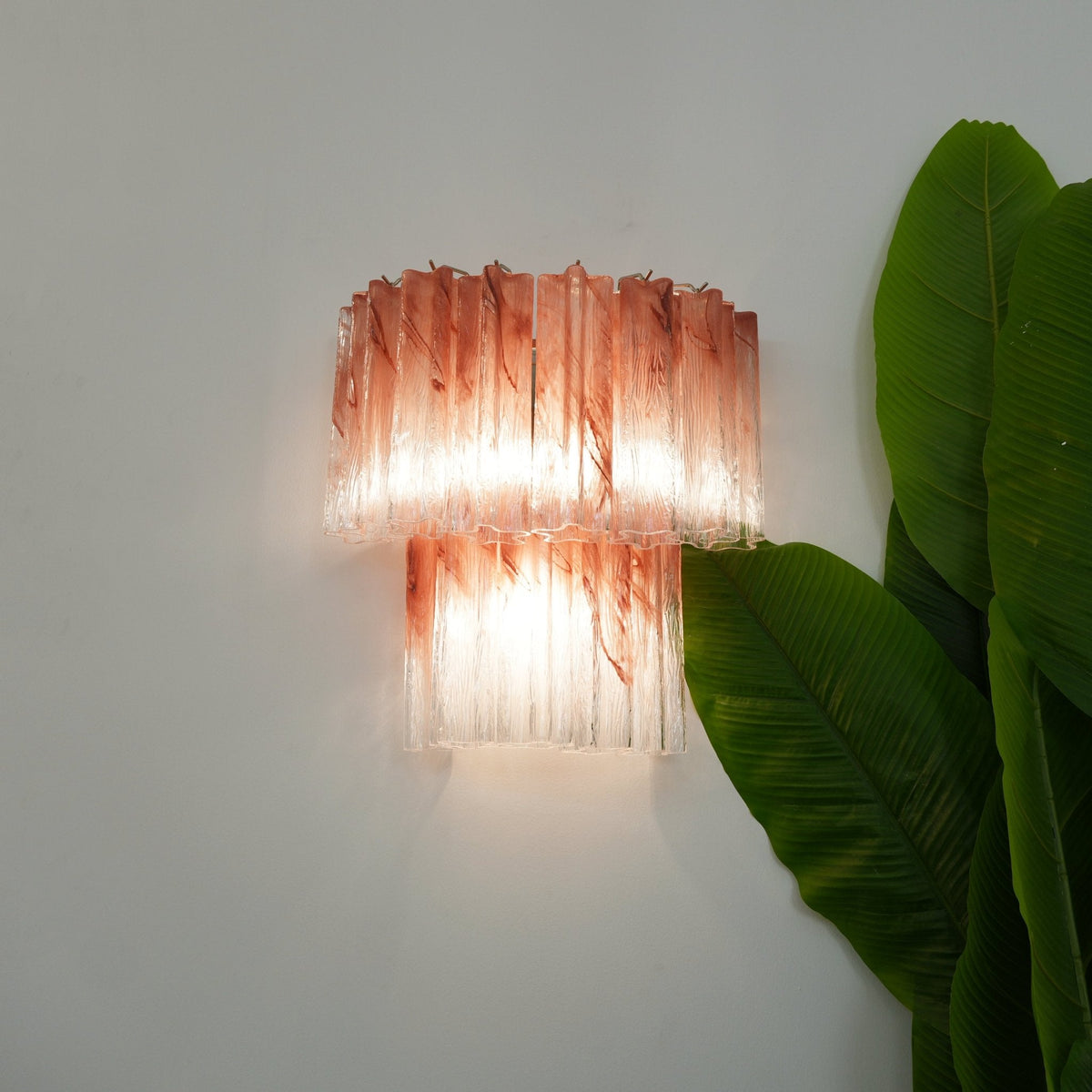 Nelena Luminaire Mural Rose Verre Lames Romantique Aquarelle