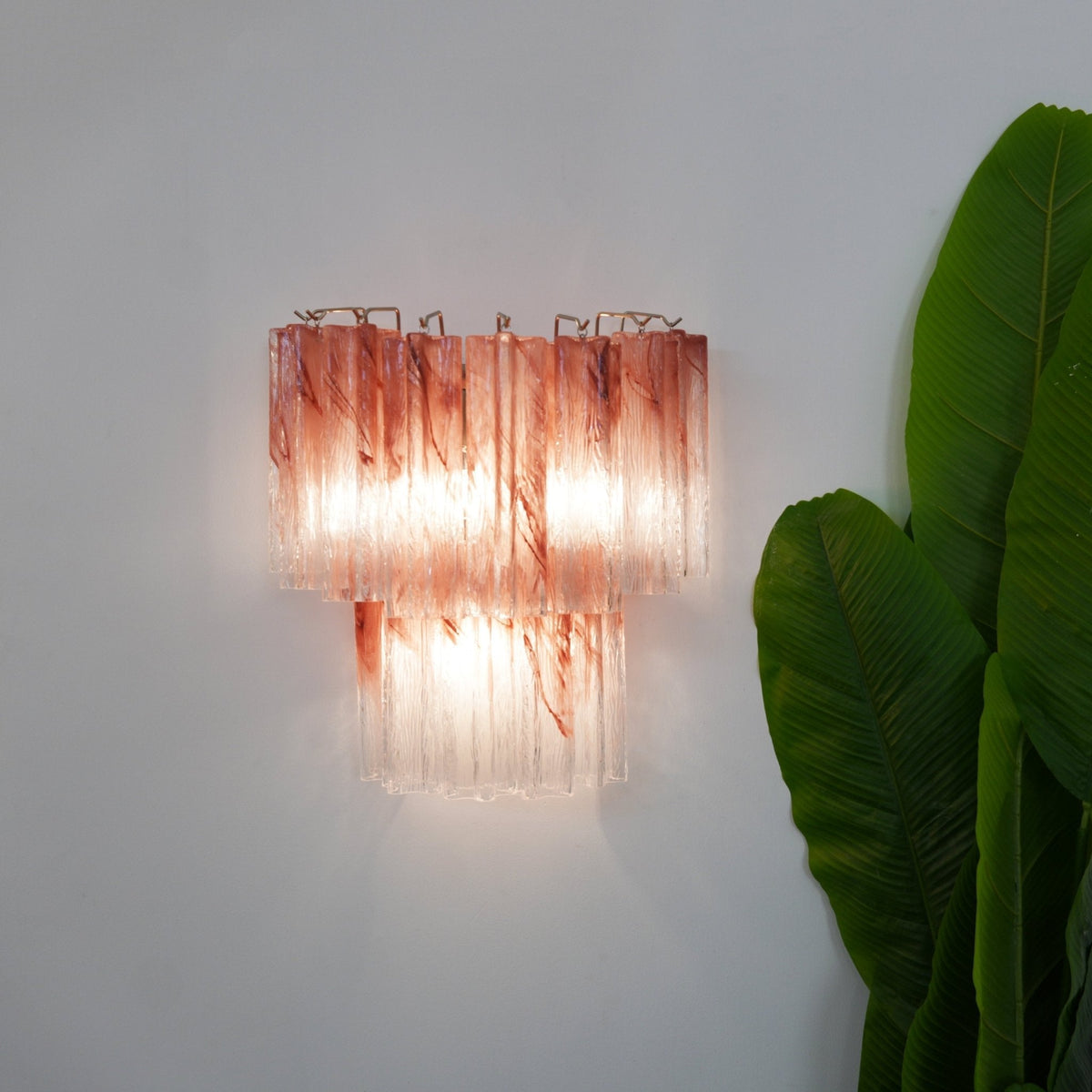 Nelena Luminaire Mural Rose Verre Lames Romantique Aquarelle