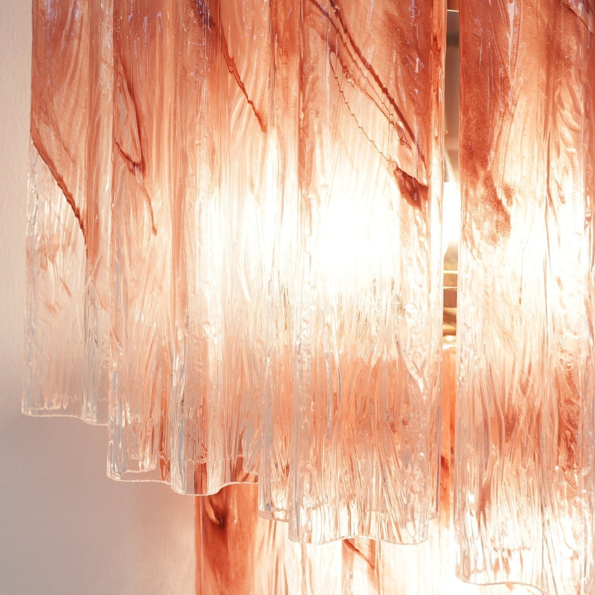 Nelena Luminaire Mural Rose Verre Lames Romantique Aquarelle