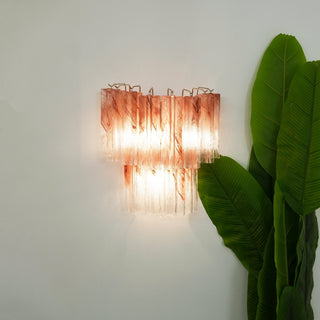 Aurora Luminaire Mural Rose Verre Lames Romantique Aquarelle