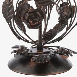 Rosaspina Wrought Iron Rose Table Lamp-Neutral Decor