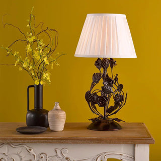 Rosaspina Wrought Iron Rose Table Lamp-Neutral Decor