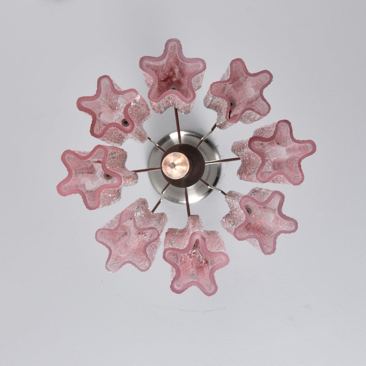 Peresa Lustre Rose Dégradé Murano Verre