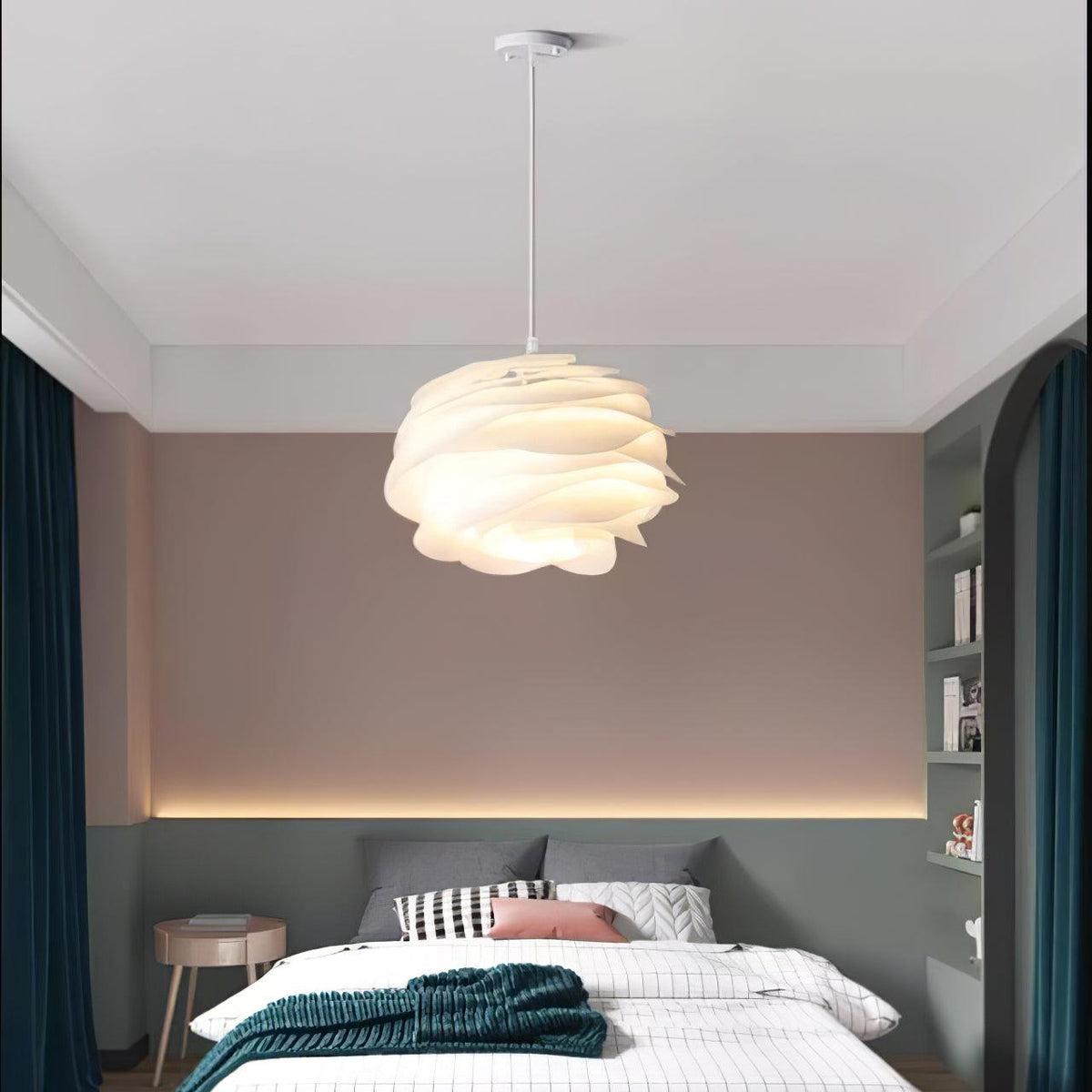 Adriora Lampe suspendue en PVC motif rose floral superposé romantique