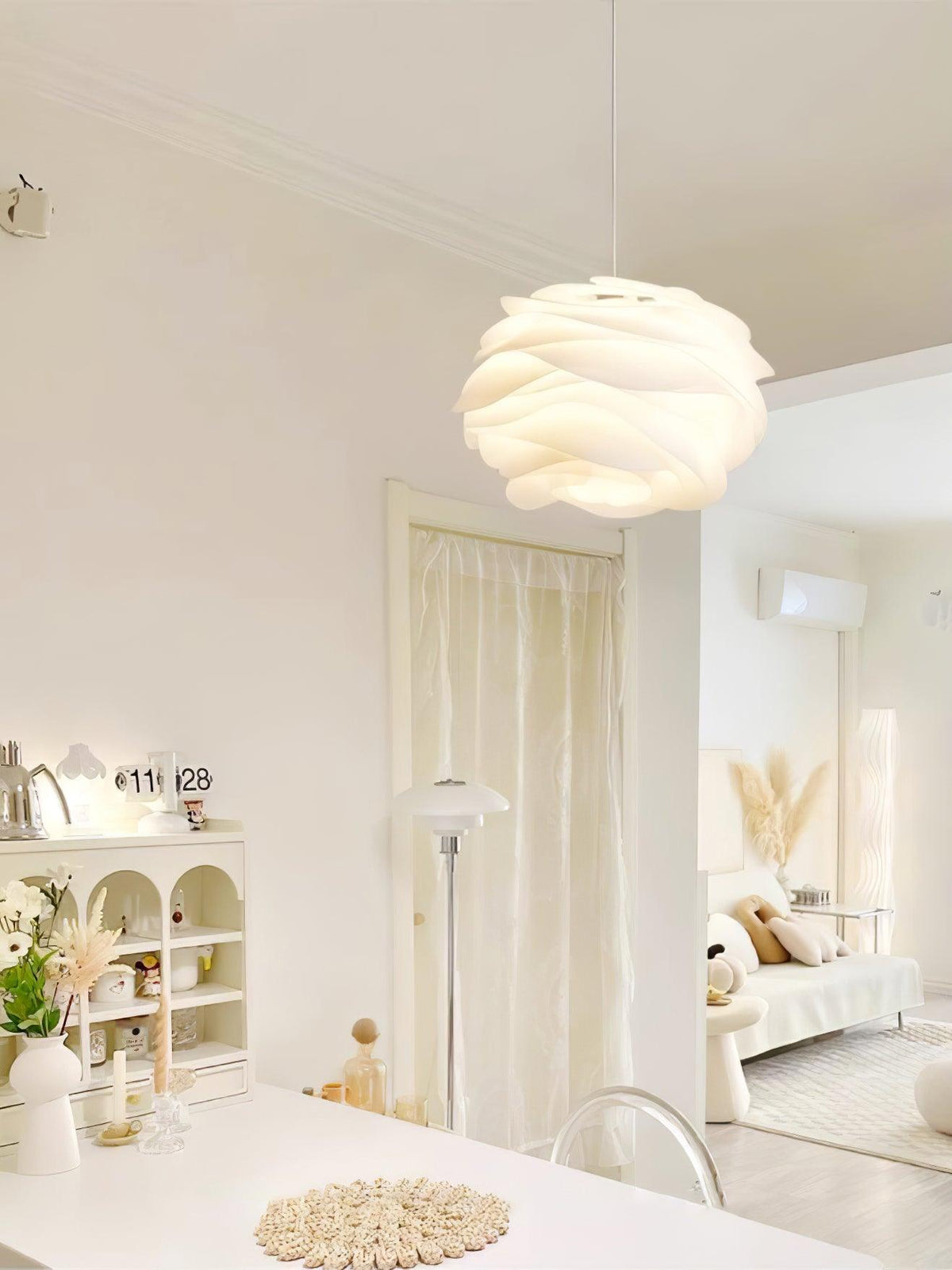 Adriora Lampe suspendue en PVC motif rose floral superposé romantique