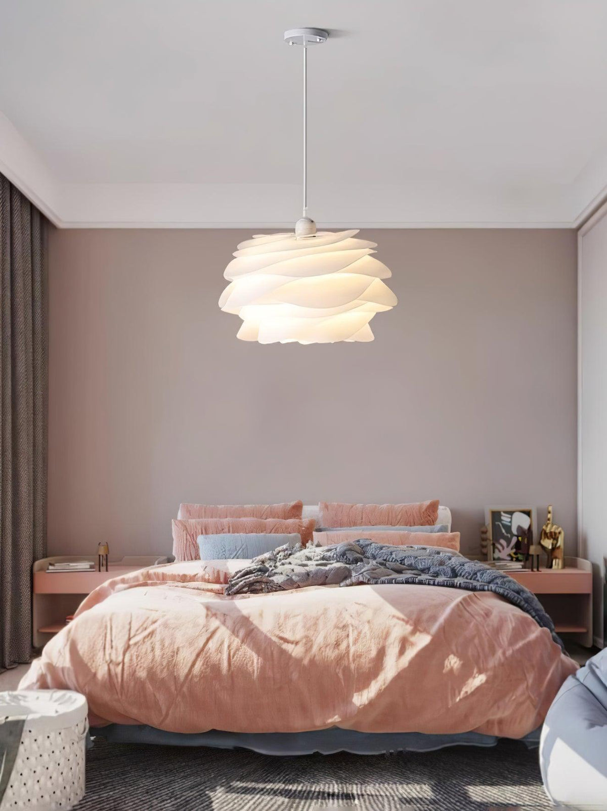 Adriora Lampe suspendue en PVC motif rose floral superposé romantique